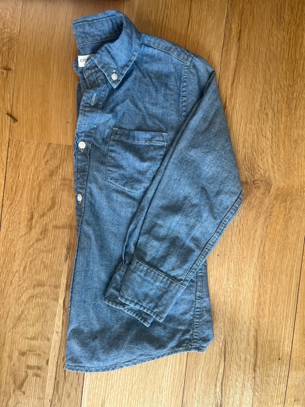 Crewcuts Boys' Blue Denim Button-Up Shirt